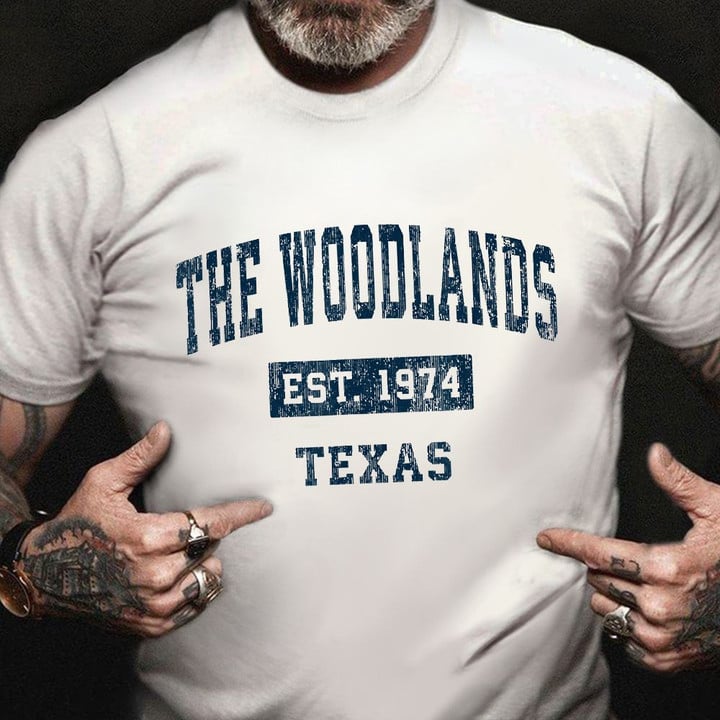 The Woodlands Texas Est 1974 Shirt Old Navy Vintage Tee Gifts For Little Brother