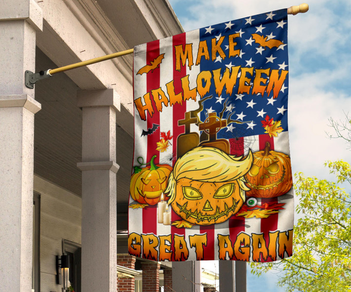 Trump Pumpkin Make Halloween Great Again American Flag Funny Halloween Yard Decorations