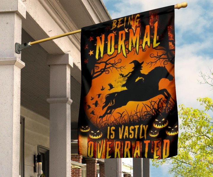 Witch Riding Being Normal Is Vastly Overrated Flag Horse Rider Halloween Decorations For Outside