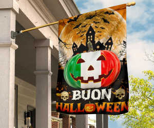 Italia Pumpkin Buon Halloween Flag Italian Halloween Yard Decoration Ideas