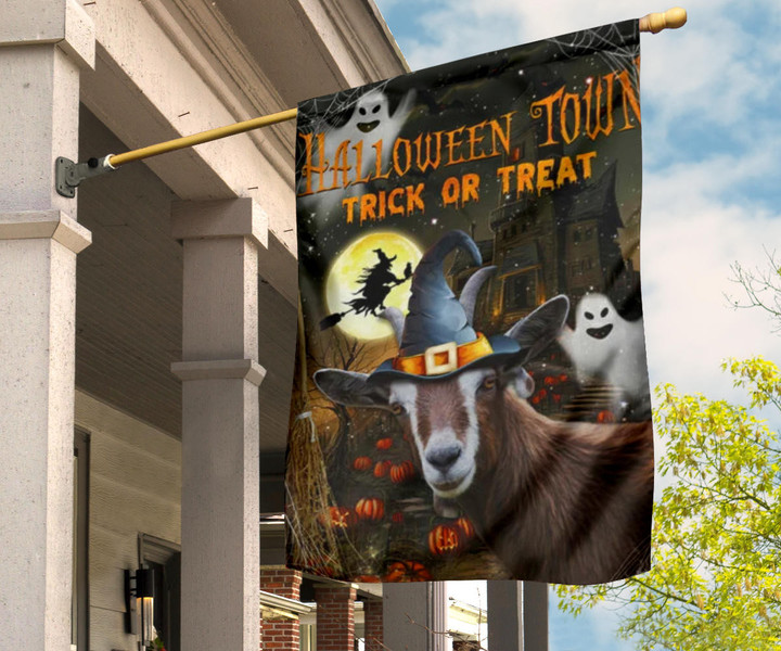 Goat Halloween Town Trick Or Treat Flag Goat Farm Halloween Yard Decorations