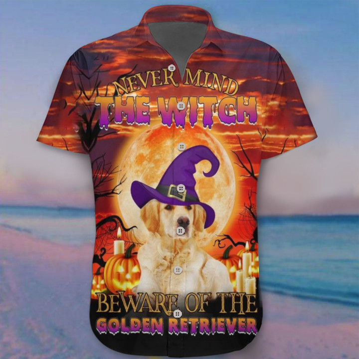Never Mind The Witch Beware Of The Golden Retriever Hawaii Shirt Dog Lover Halloween Shirts