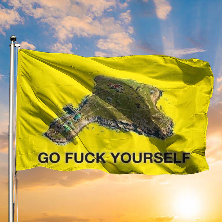 Stand With Ukraine Flag Go Fuck Yourself Russian Warship Go F Yourself Flag Merch