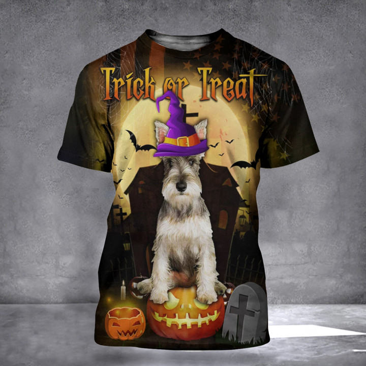 Schnauzer Dog Trick Or Treat Halloween Shirt Halloween Theme Gifts For Schnauzer Owners