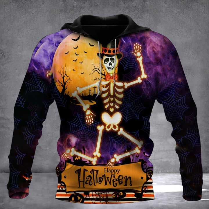 Dancing Skeleton Halloween Hoodie 3D Print Halloween Birthday Gifts