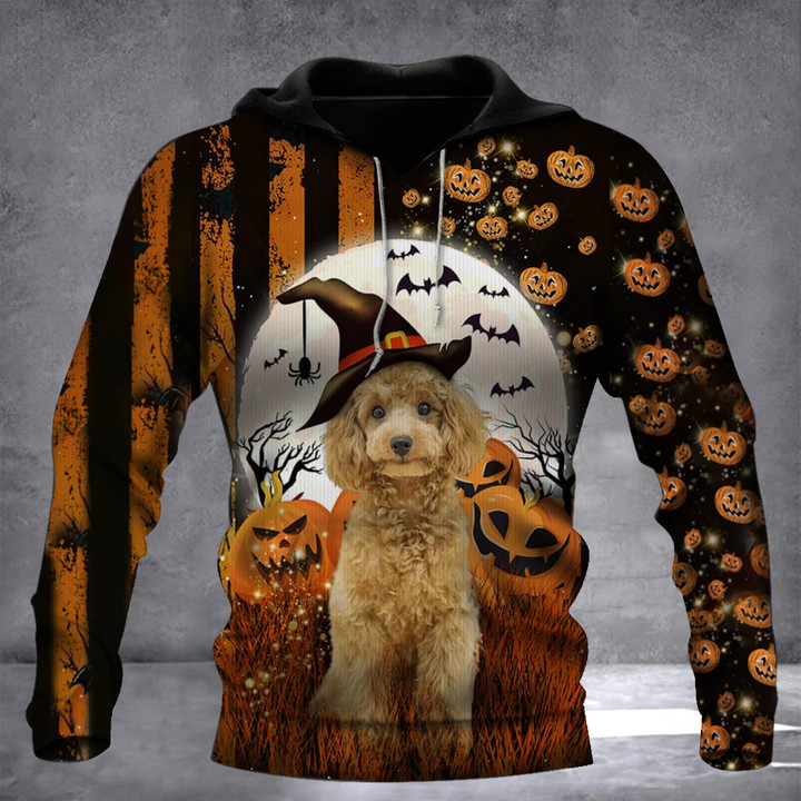 Poodle Pumpkin Halloween Hoodie Poodle Print Clothing Halloween Gifts For Him Her