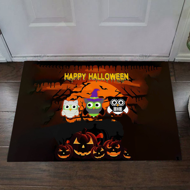 Owl Happy Halloween Doormat Cute Indoor Door Mats Halloween Party Decor