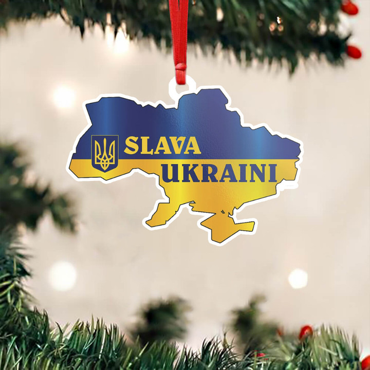 Slava Ukraini Ukrainian Flag Ornaments Support Ukraine Tree Christmas Decor