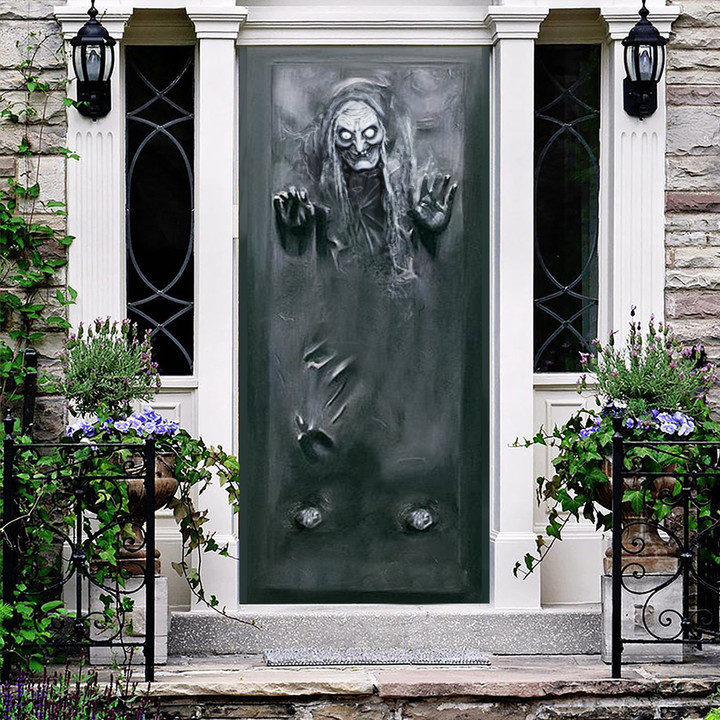 Ghost Happy Halloween Door Covers Creepy Scary Best Halloween Door Decorations