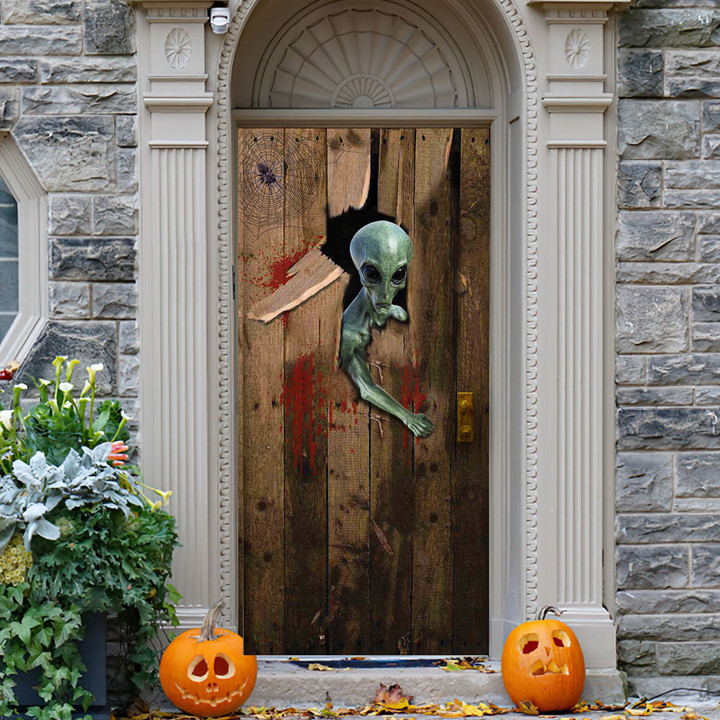 Alien Halloween Door Cover Unique Spooky Halloween Front Door Covers Home Decorations