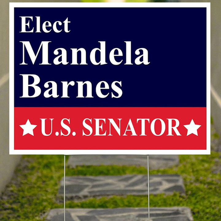 Mandela Barnes Yard Sign Elect Mandela Barnes For Us Senate 2022 Campaign Merchandise