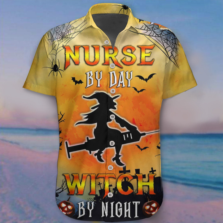 Nurse By Day Witch By Night Hawaii Shirt Funny Witch Halloween Shirts Gifts For Nurse
