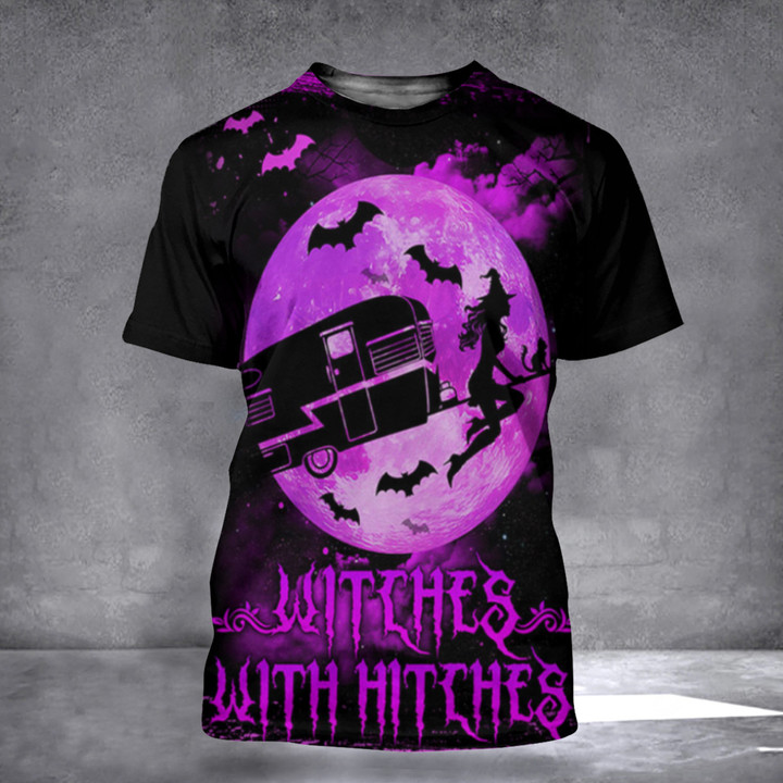 Camping Witches With Hitches Shirt Funny Witch Halloween T-Shirt Gifts For Campers