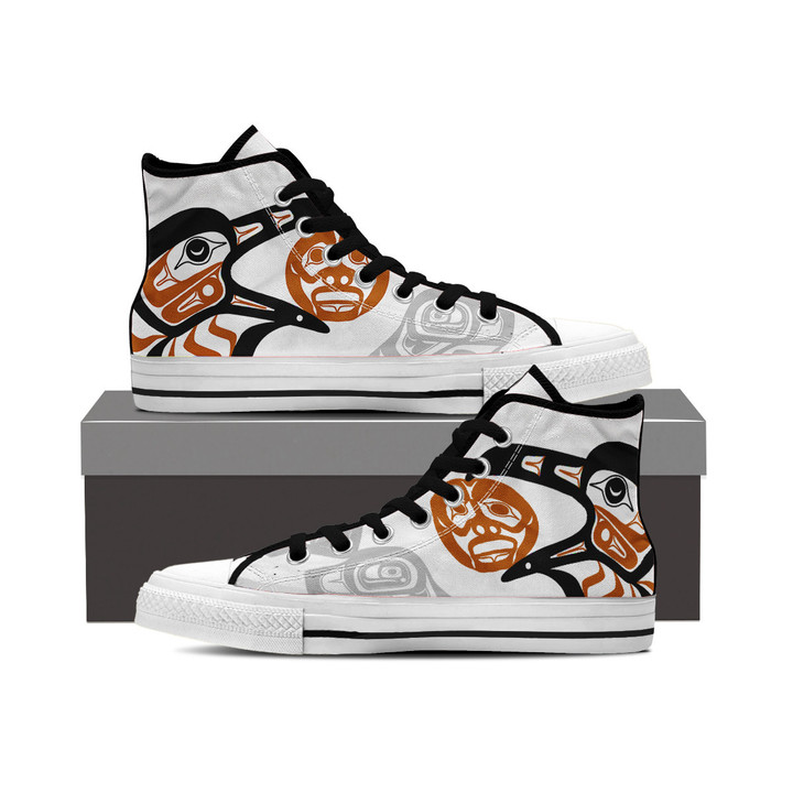 Every Child Matters High Top Shoes Ravens Haida Art Style Merchandise