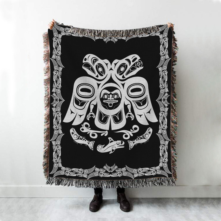 Haida Art Woven Blanket Canadian Indigenous Merch