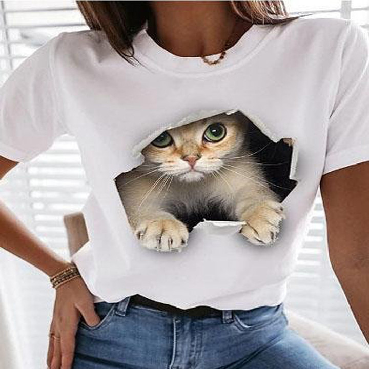 Singapura Cat In Hole Of Paper Shirt Cute Graphic Tees Gift Ideas For Cat Lovers