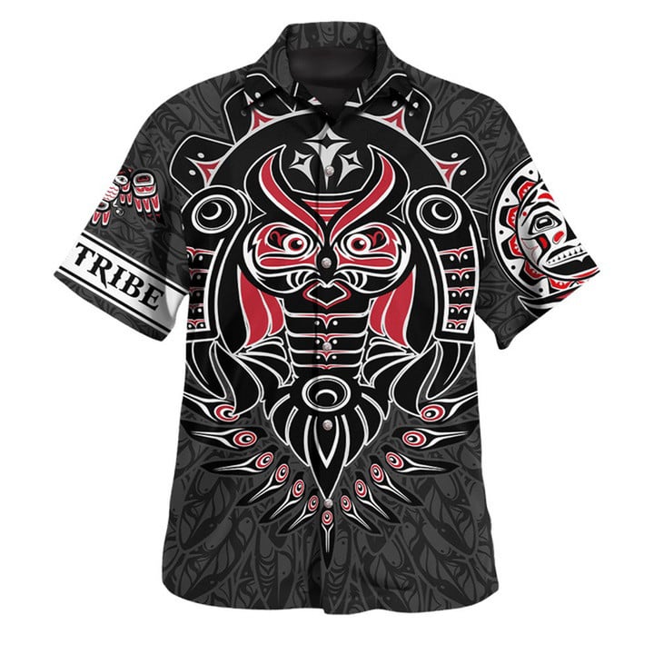 Personalized Death And Rebirth 3D Print Hawaii Shirt Haida Art Style Mens Clothing
