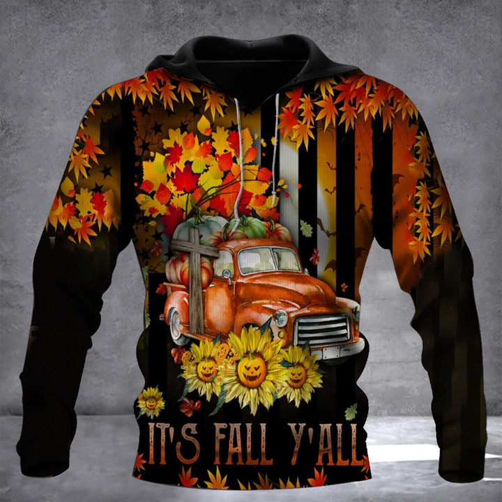 It's Fall Y'all Hoodie 2022 Holiday Autumn Hoodie Gifts For Halloween Thanksgiving