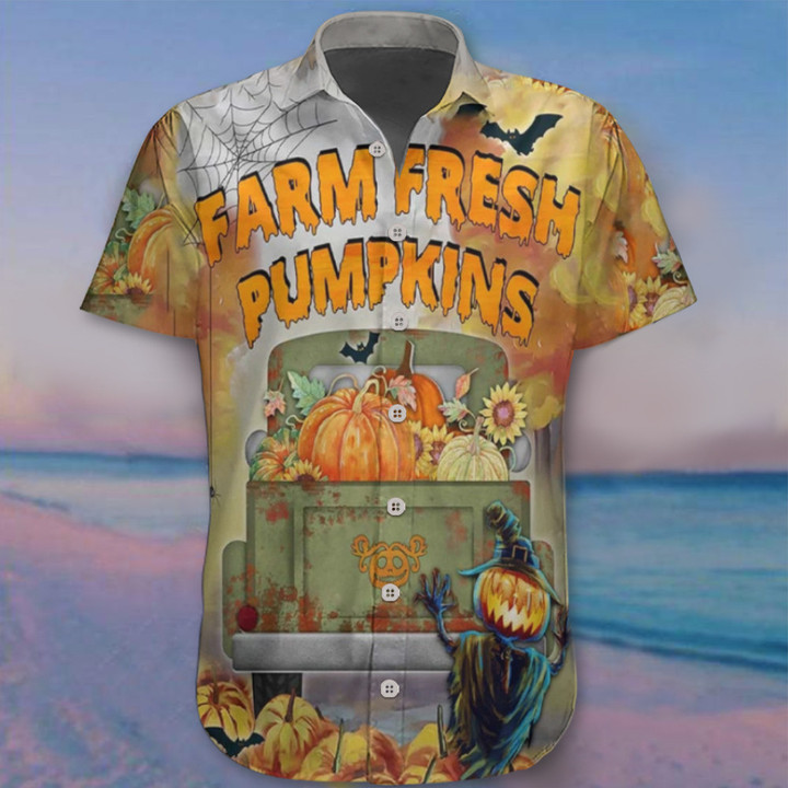 Farm Fresh Pumpkins Hawaii Shirt Autumn Welcome Pumpkins Shirts Halloween Presents