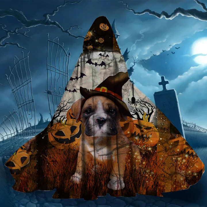 Boxer Puppy Halloween Cloak Adult Halloween Cape Good Gifts For Dog Owners