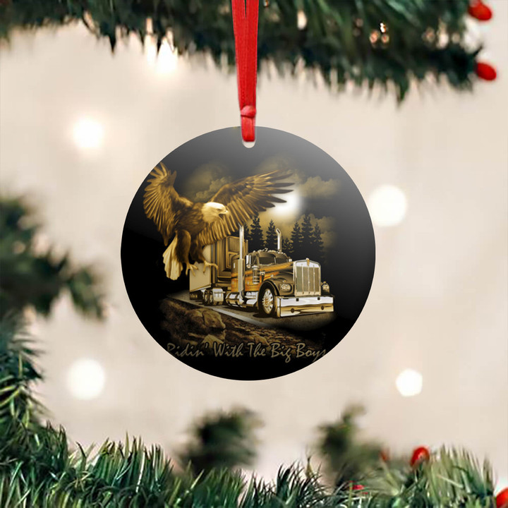 Eagle Trucker Ridin With The Big Boys Christmas Ornaments Xmas Tree Decorations Ideas