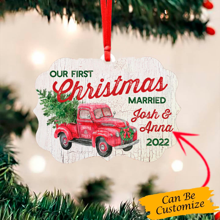 Personalized 1St Christmas Married Ornament 2022 Our First Year Married Ornament Gifts