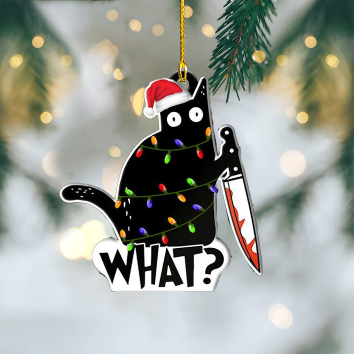 Black Cat Christmas Ornament Horror Christmas Tree Decorating Ideas 2022