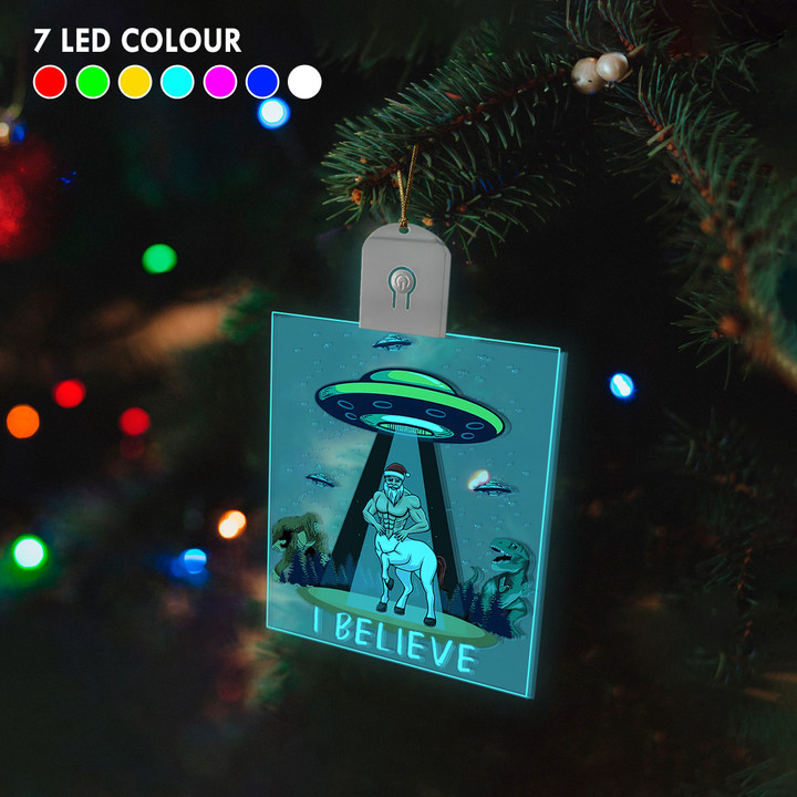 Santaur Led Christmas Ornament Believe Bigfoot Dinosaur Alien UFO Santa Centaur Ornament