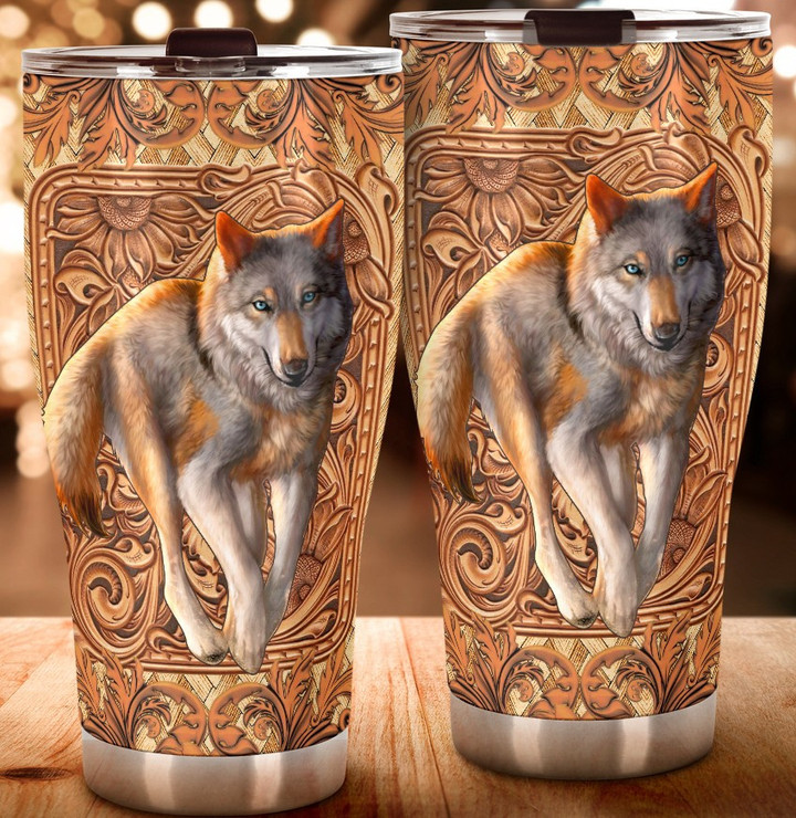 Wolf Floral Wood Look Tumbler Wolf Themed Items Gift Ideas Christmas For Him