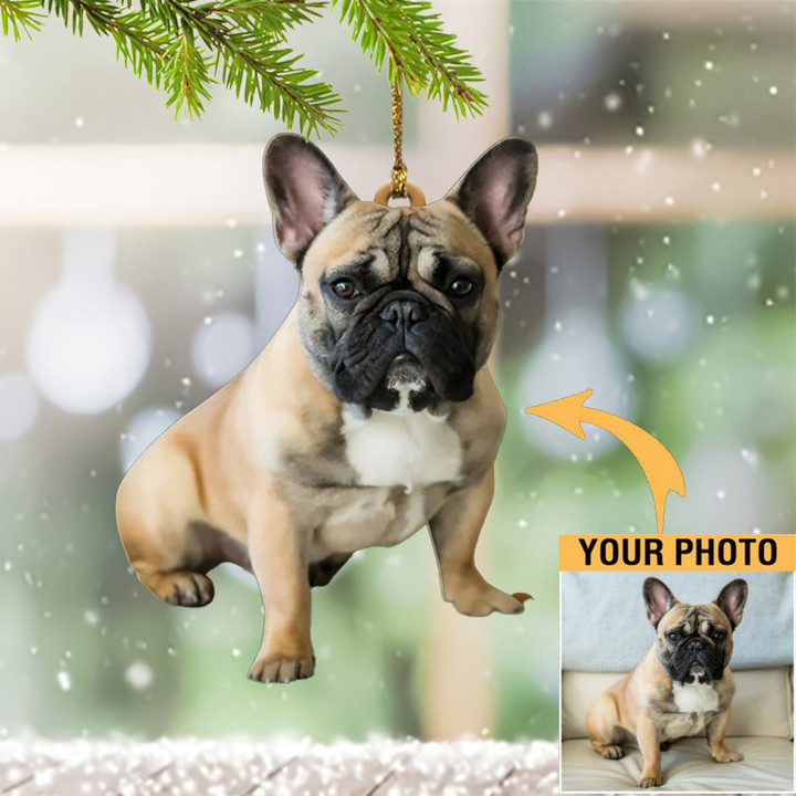 Custom Photo Pug Ornament Pug Christmas Ornament Personalized Xmas Tree Decoration