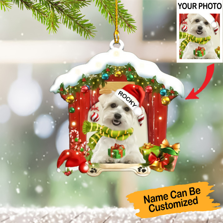 Personalized Photo Maltese Christmas Ornament Cute Christmas Tree Decorations 2022
