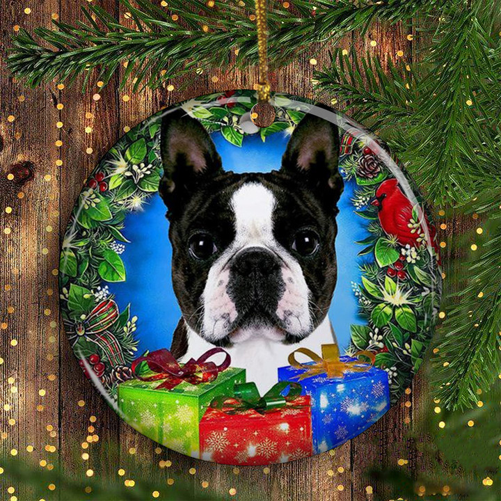 Boston Terrier Ornament 2022 Boston Terrier Tree Ornaments Dog Owners Gift