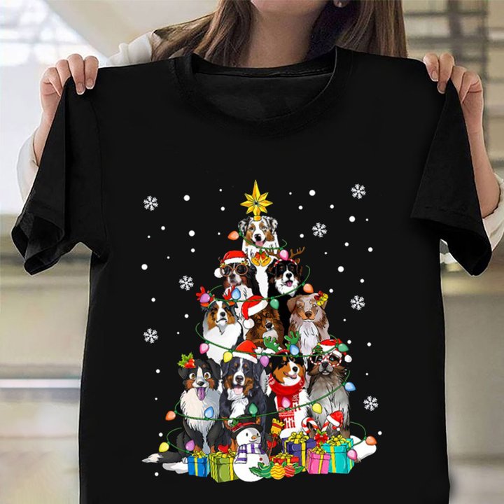 Dogs Christmas Tree T-Shirt Family Christmas Shirts Gifts For Pet Lovers