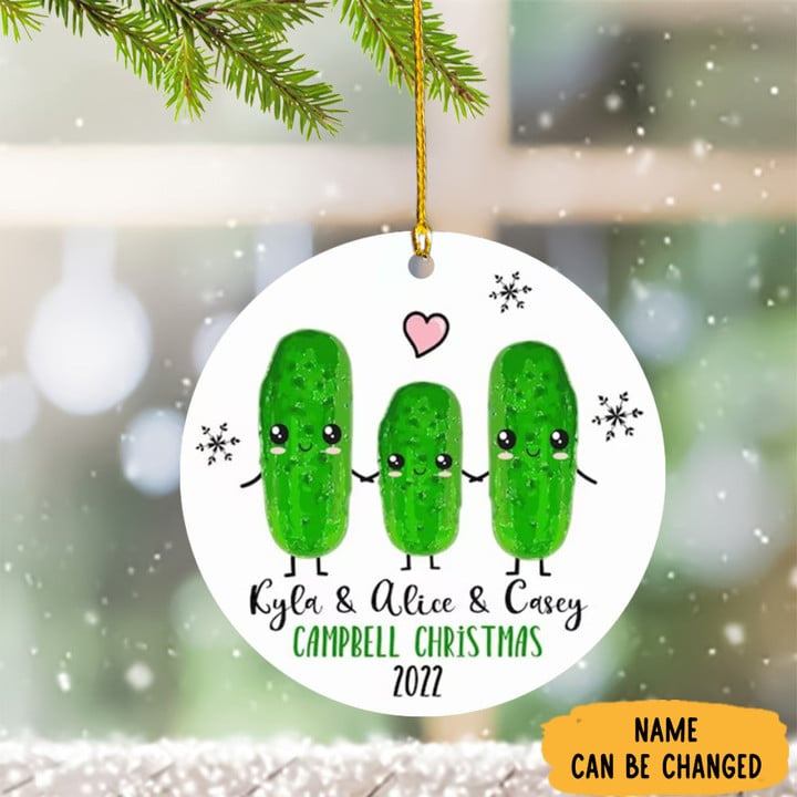Personalized Pickle Family Christmas Ornament Custom Family Ornaments Campbell Christmas 2022