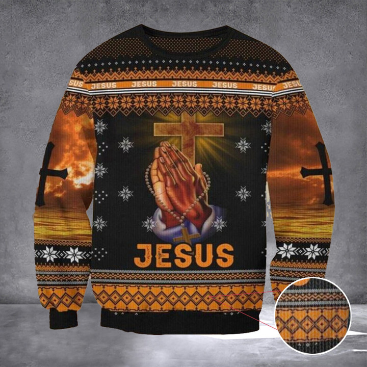 Jesus Christian Cross Ugly Christmas Sweater Faith Christian Sweaters For Women Men Gifts