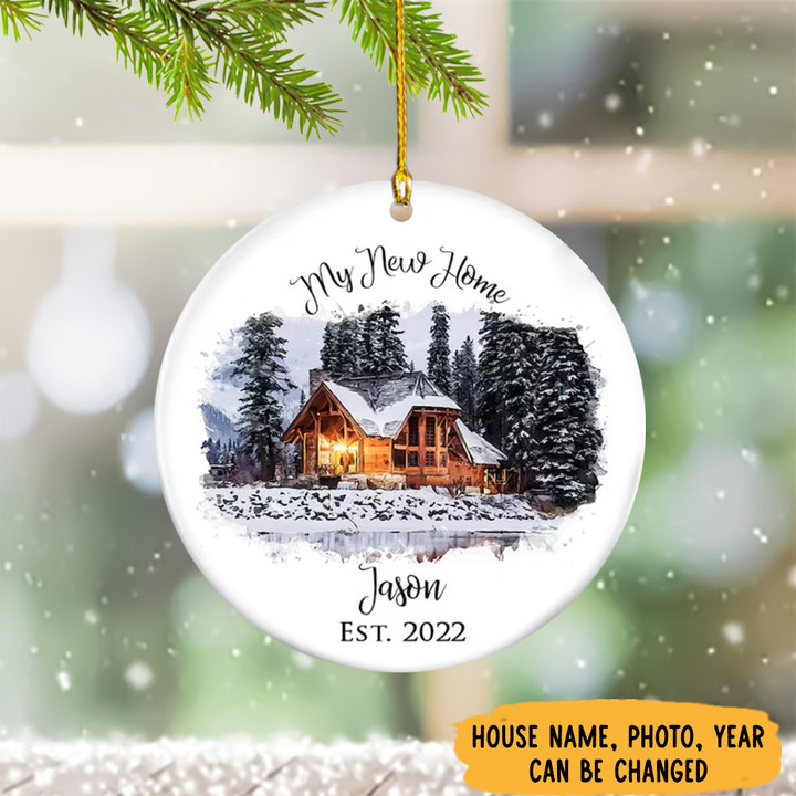 Personalized Image New Home Ornament 2022 First Christmas In Our New Home Ornament