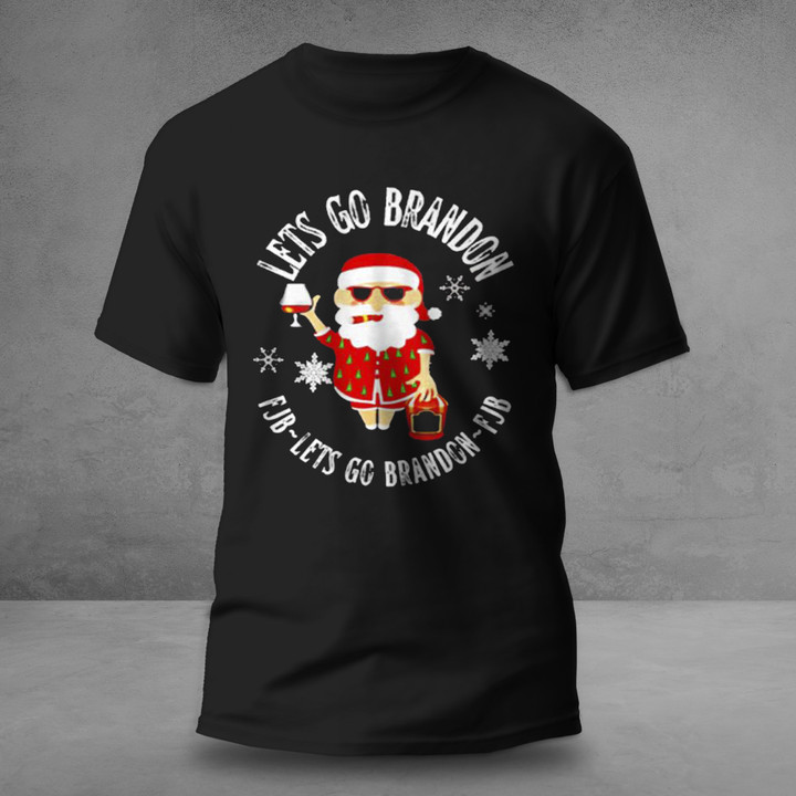 FJB Let’s Go Brandon Christmas Shirt Funny Santa Christmas 2022 T-Shirt Gift Ideas