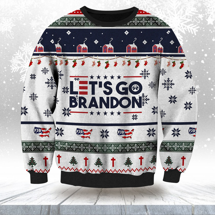 Let’s Go Brandon Christmas Sweater FJB Let’s Go Brandon Ugly Xmas Sweater Women Men
