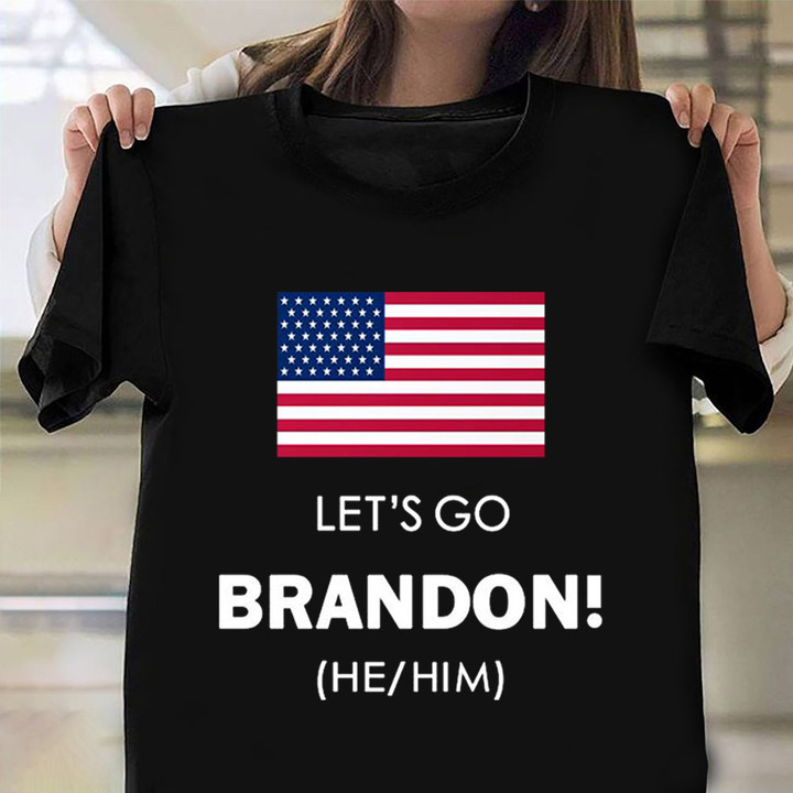Let's Go Brandon T-Shirt With American Flag Let's Go Brandon Shirt For Sale