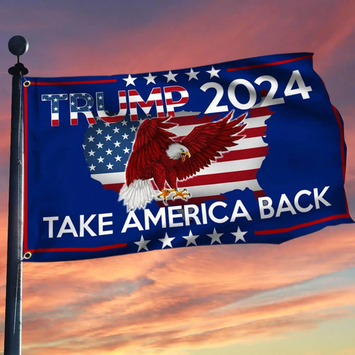 Trump 2024 Take America Back Flag Eagle Trump 2024 Merchandise Presidential Election