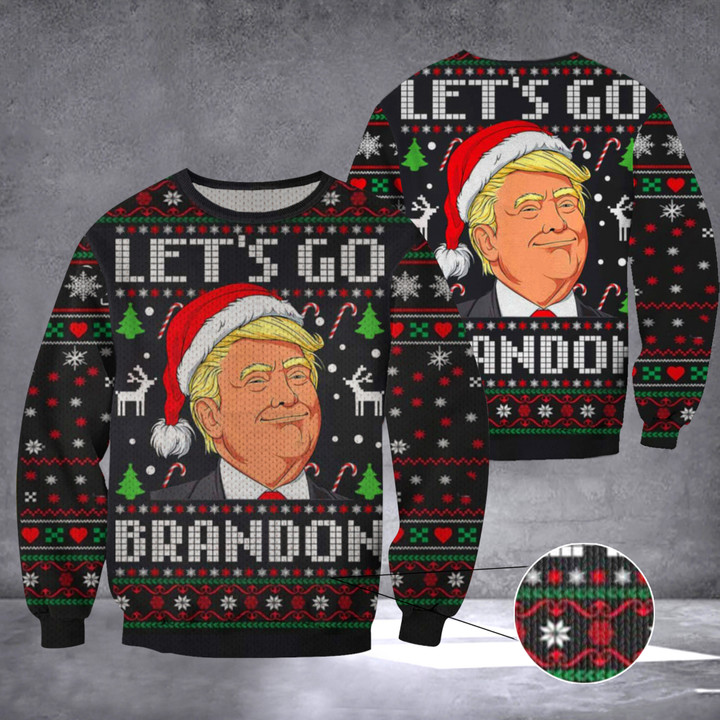 Donald Trump Let’s Go Brandon Ugly Christmas Sweater FJB Let’s Go Brandon Sweater