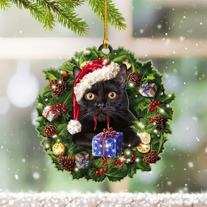 Black Cat Ornament Christmas Tree Hanging Ornaments Gift For Cat Lovers