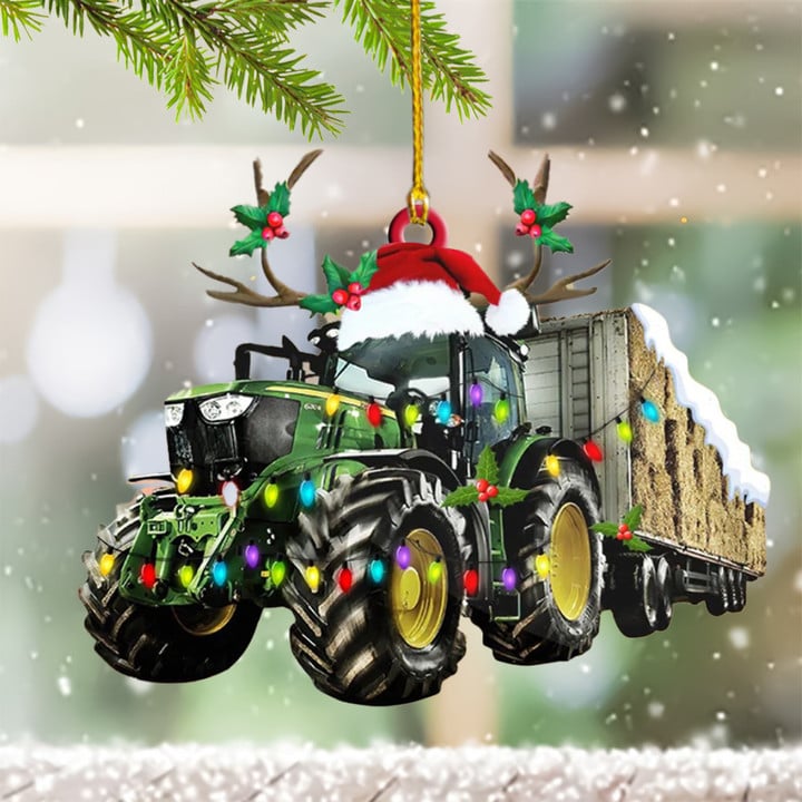 Tractor Christmas Ornament 2022 Tractor Ornaments For A Christmas Tree Gift