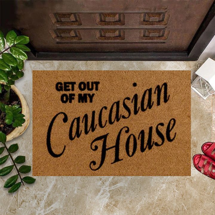 Get Out Of My Caucasian House Doormat Joanne The Scammer Funny Front Doormat