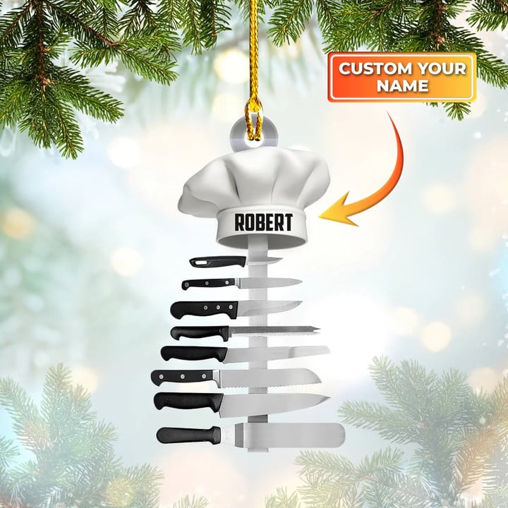 Personalized Chef Ornament 2022 Chef's Hat Christmas Ornament Gifts