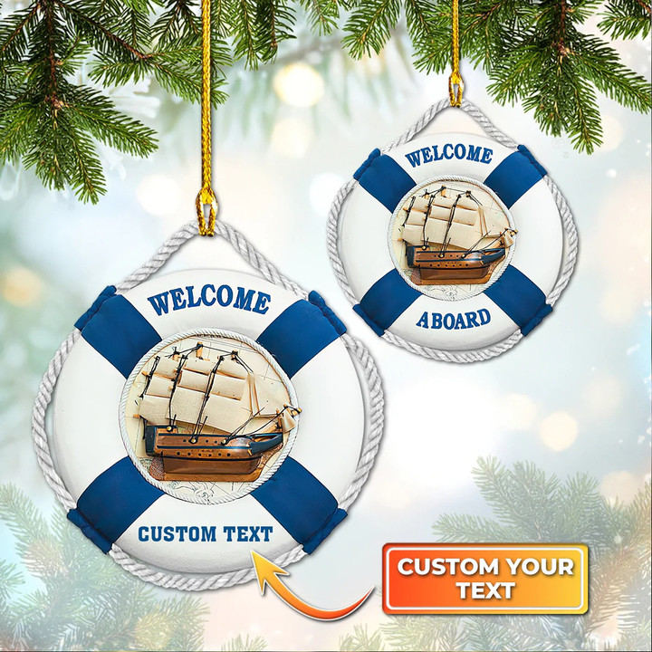 Personalized Nautical Life Ring Ship Ornament Christmas Tree Decorations Ideas Presents