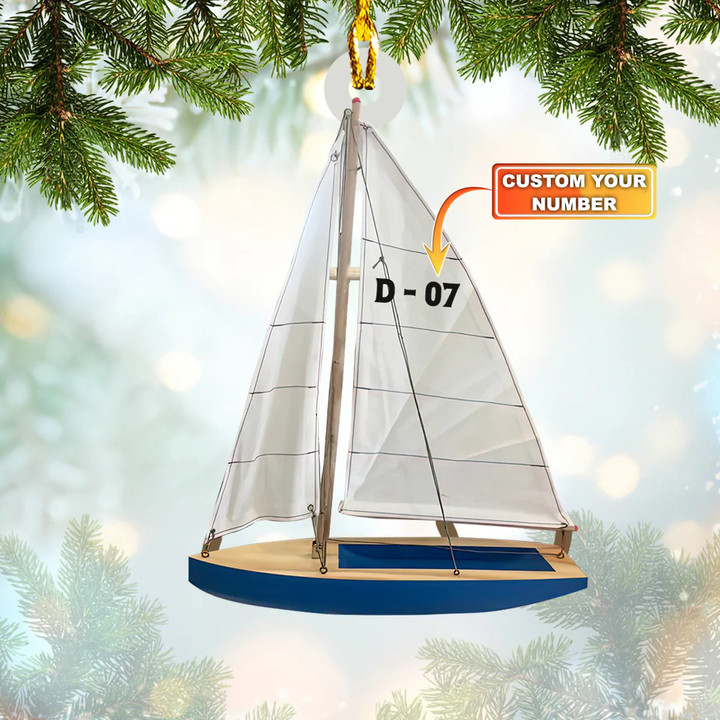Personalized Sailboat Christmas Ornament Sailboat Christmas Tree Ornaments 2022