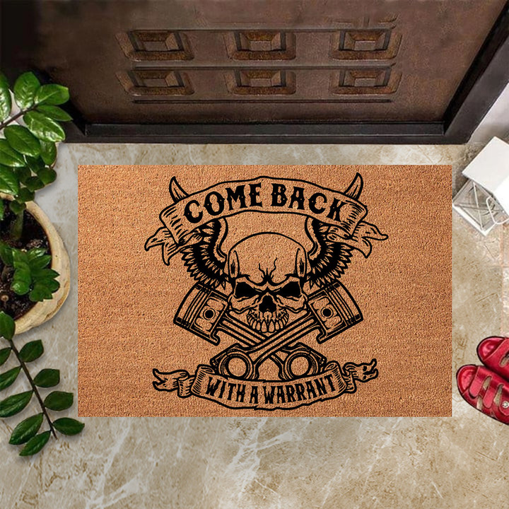 Come Back With A Warrant Doormat Funny Coir Doormat Front Door Decorations