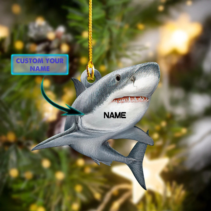 Custom Shark Christmas Ornament Personalized Shark Ornament Decorations