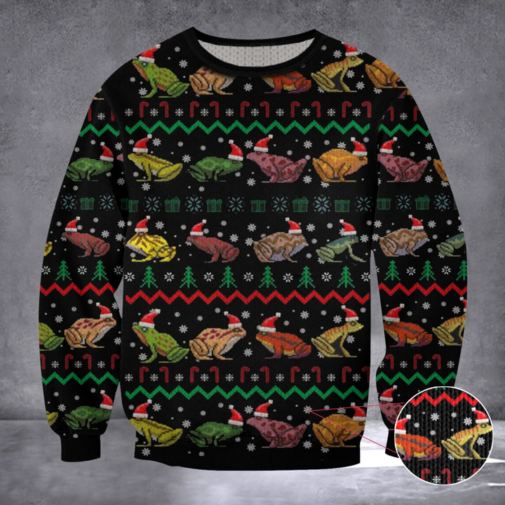 Toad Christmas Ugly Sweater Matching Christmas Clothing Gifts For Animal Lovers